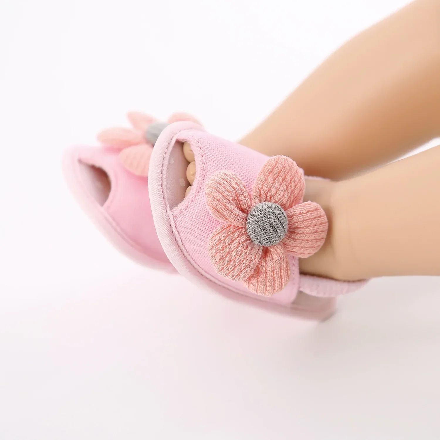 Newborn Baby Big Flower Girl Sandals for Newborn Girl Slippers Prewalker Trainers Fur Summer Floral First Walker