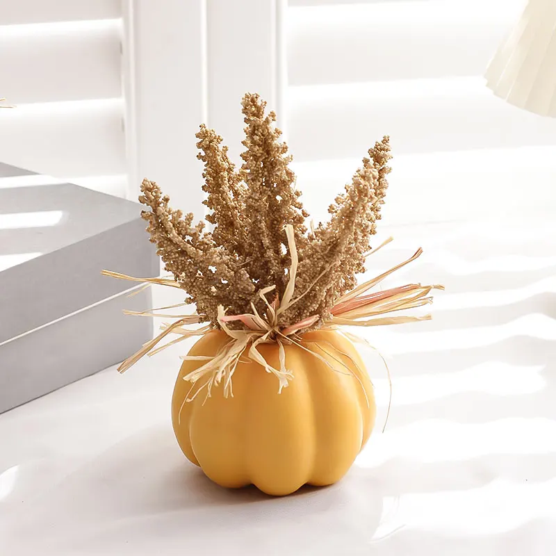 1PC Kürbisdekoration, Nachahmung von Schaumstoffperlen Lafite Grass, Halloween Harvest Festival Kürbis, Herbst Indoor Home Office Desktop – Detail 11