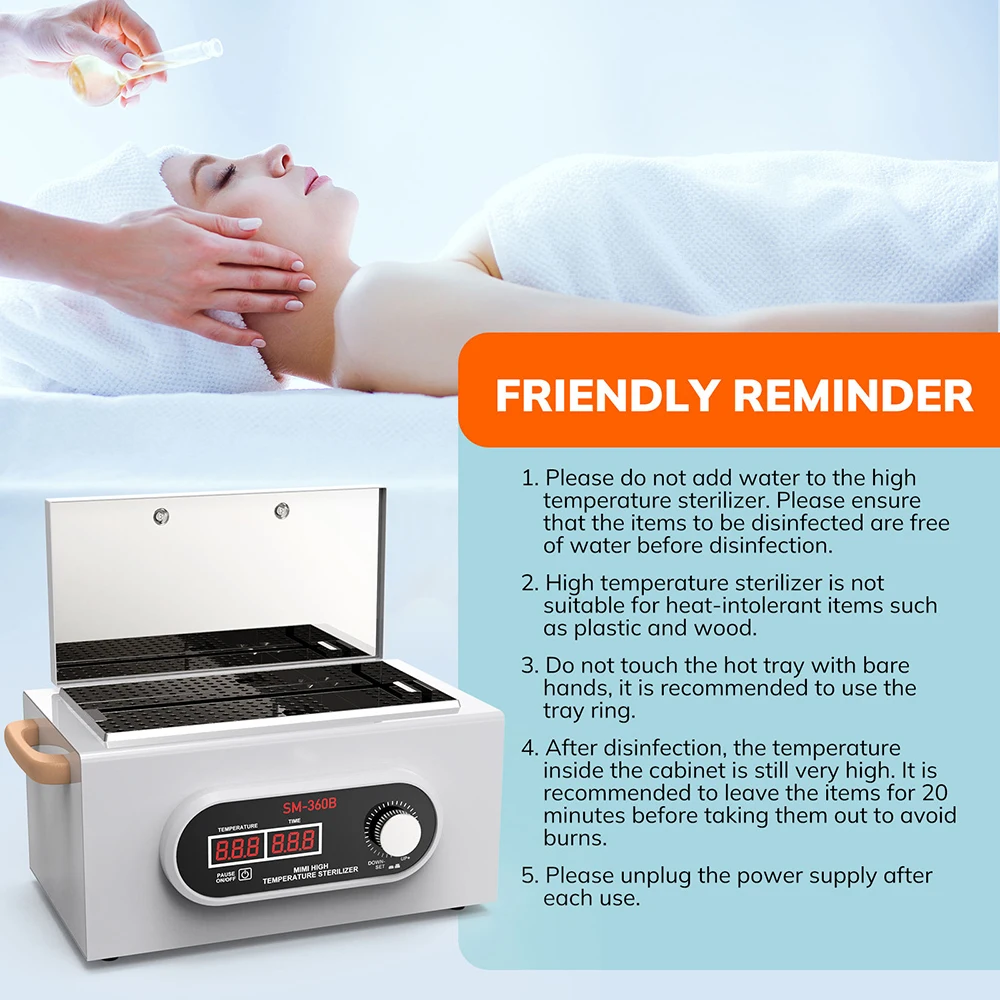 High Temperature Tool Sterilizer Dental Surgical Knife Nail Tool Disinfection and Sterilization Cabinet Suitable for BeautySalon