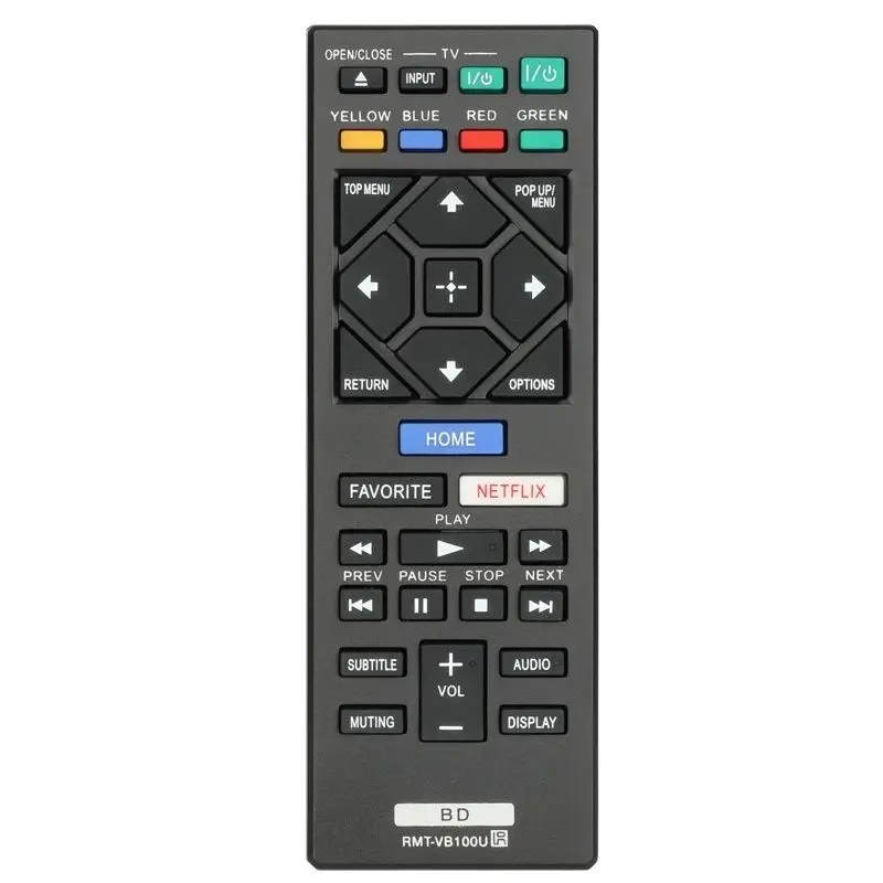 For RMT-VB100U Sony-Blu-ray-Disc-DVD-Player-Remote-Control-Replacement With Netflix Button, For Sony Blu-ray Disc DVD Player