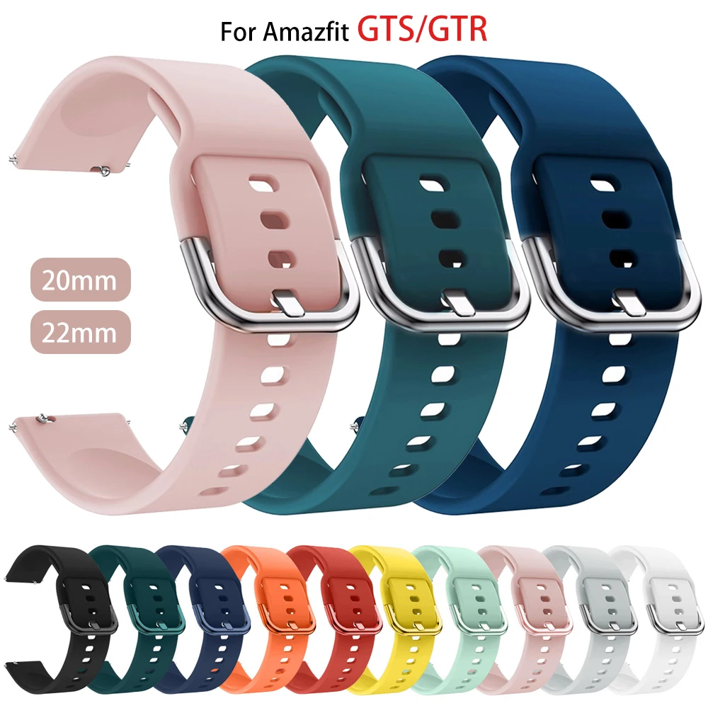 Ремешок для часов Amazfit GTS 2 2e 3/4 GTS2 Mini, GTR 4, 3, Pro, 47 мм, GTR2, 2e, stratos 2/3, силиконовый, 20 мм, 22 мм силиконовый ремешок для часов amazfit gts 2 2e 3 4 gts2 mini gtr 47 мм gtr 4 3 pro 2 stratos 2 3 amazfit ремешок bip 20 мм 22 мм