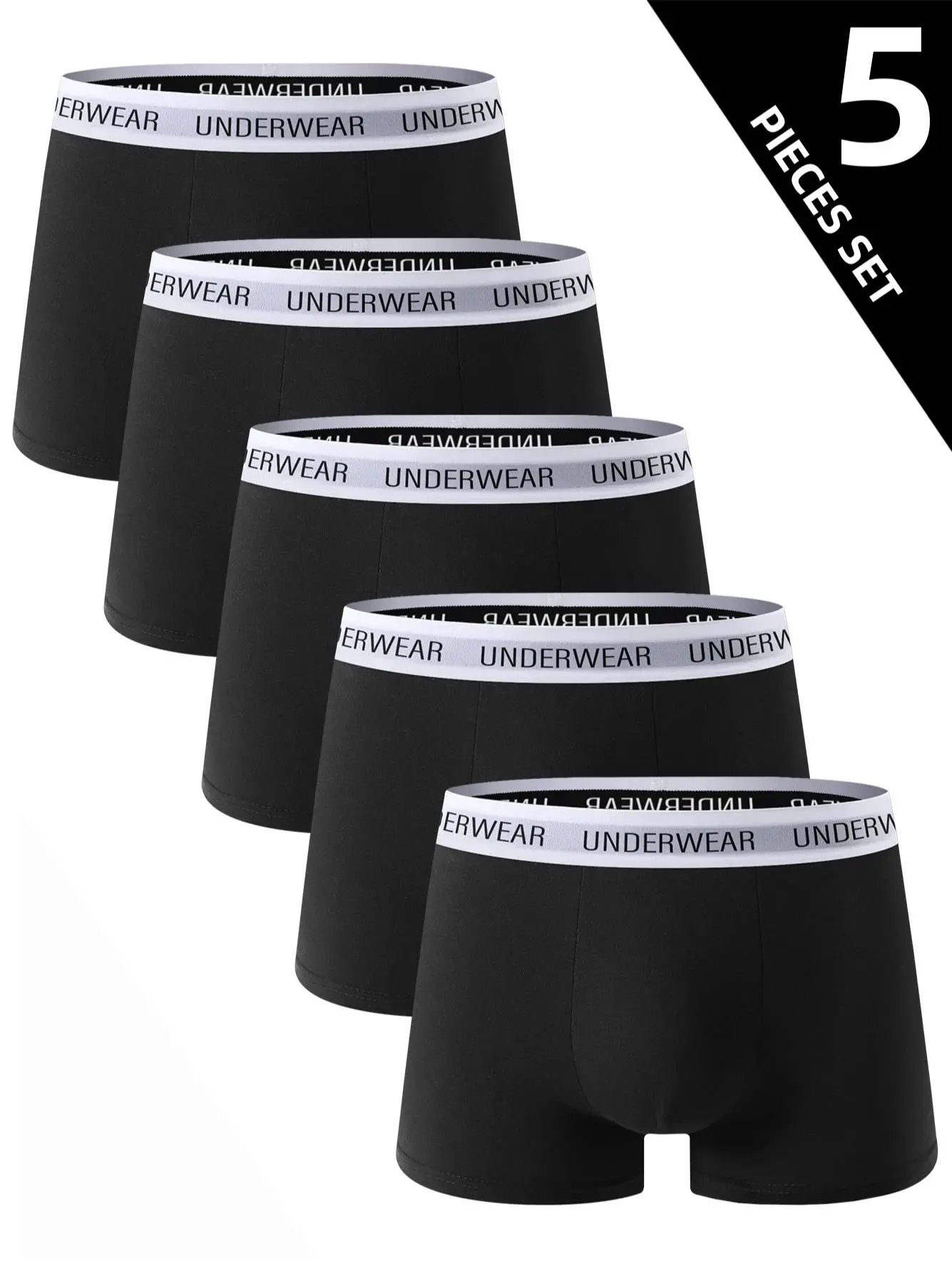 5-teilige Herren-Boxershorts, bequem, weich, atmungsaktiv, trendige High-End-Herrenunterwäsche, lässig, Sport, Fitness, Herren-Boxershorts