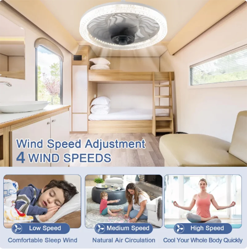 mart Remote Control Ceiling Fan with LED Lighting Ceiling Fan with Lights Remote Control E27 31cm Converter Base for Living Room