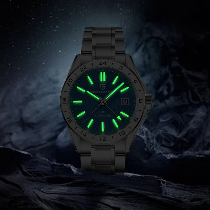 パガーナデザインのGMT自動巻き腕時計PD-1792を実際に着けた結果：本物