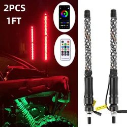 2PCS 1FT LED Whip Lights,Remote Control Flagpole Antenna Whips,for UTV, ATV, Off Road, Truck, Sand, Buggy Dune, RZR