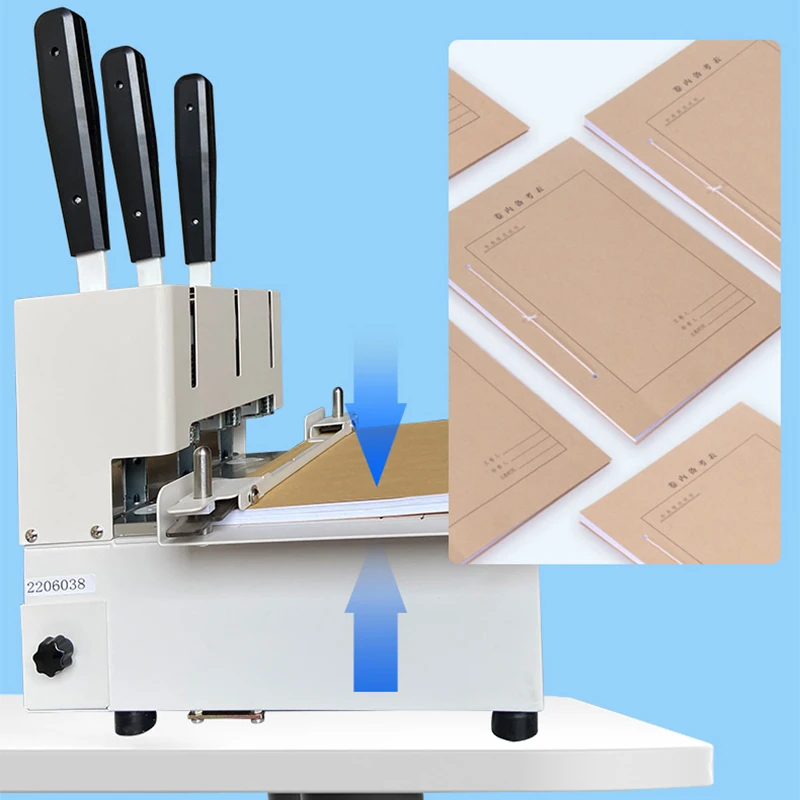DC-5300 수동 3 홀 와이어 바인딩 기계 파일, 재무 문서 파일, 스레딩 및 펀칭 바인딩 기계