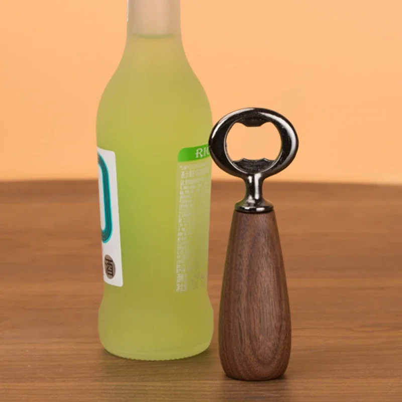 

Black Walnut Small Fat Beer Bottle Opener Driver Personalized and Creative Home Decoration Light Luxury Open Cap Wooden Bottle
