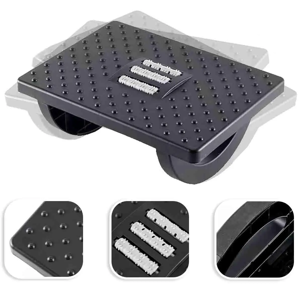 Portability Foot Rest Under Desk Footrest Ergonomic Foot Stool Massage Rollers Rest Home Office Work
