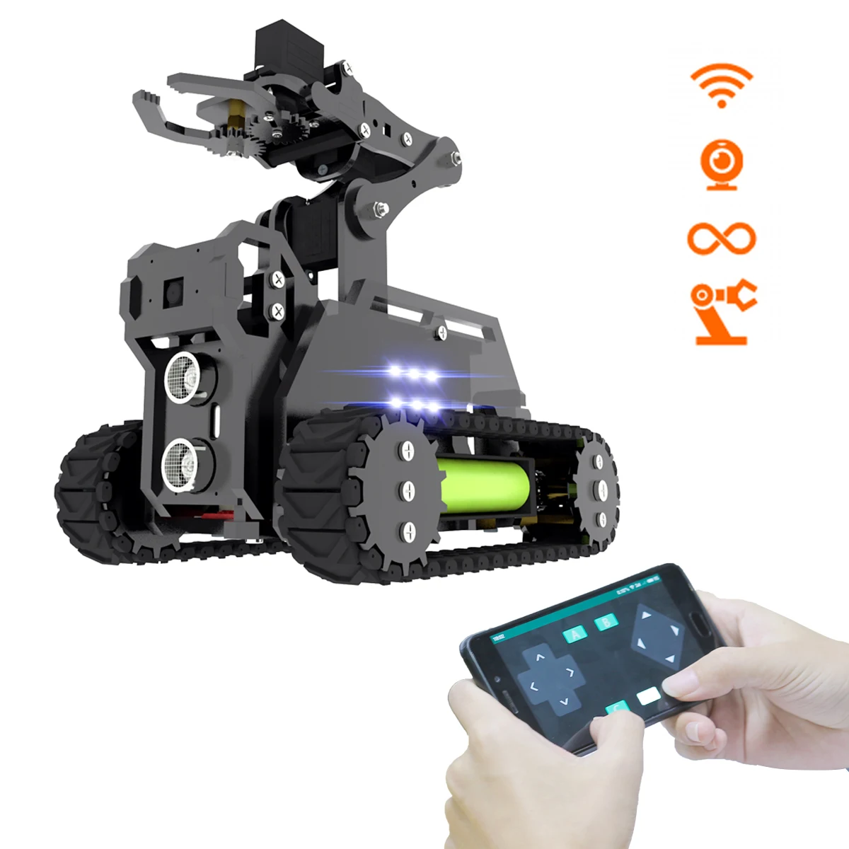 Adeept-RaspTank-WiFi-Wireless-Smart-Robotic-Arm-Robot-Kit-for-Raspberry ...