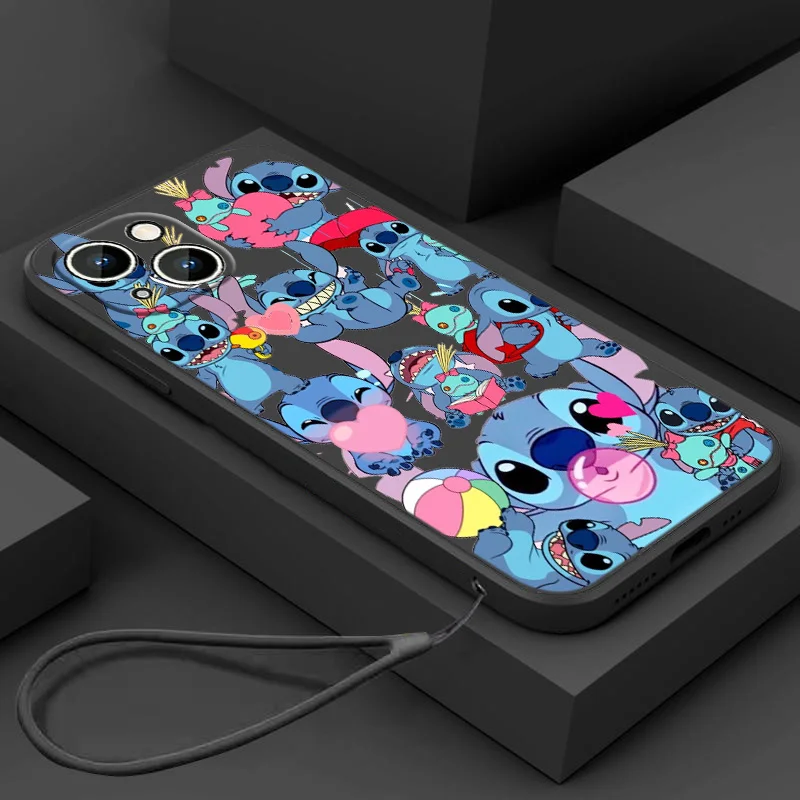 iphone 13 cover Cute Stitch Baby Disney For Apple iPhone 13 12 11 Pro Max mini XS XR X 8 7 6S 6 Plus Liquid Rope Soft Phone Case Cover iphone 13 clear case