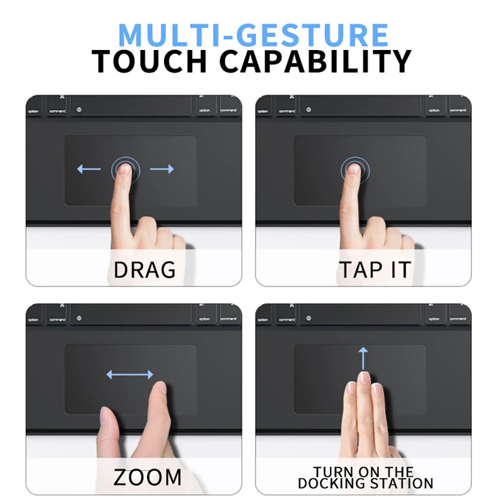 Bluetooth Wireless Keyboard Case with Touchpad RGB Backlit Rechargable Tablet Keyboard for Galaxy Tab S9FE+/S10 11/12.4/14.6Inch