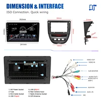 ESSGOO Android 14 2 DIN Autoradio sans fil Carplay Android Auto pour Toyota Aygo PEUGEOT 107 Citroën C1 Écran tactile HD 10" Navigation GPS WiFi BT RDS SWC Mirror Link Lecteur multimédia 6