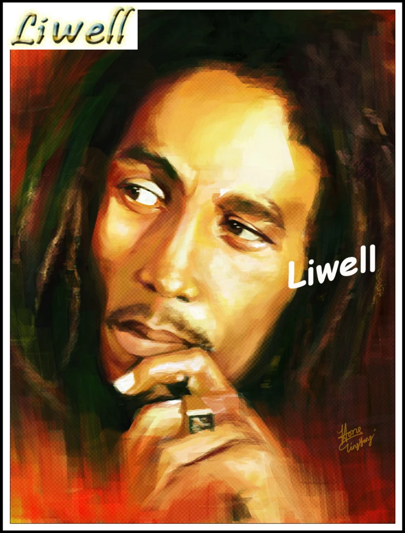 家の装飾のためのガメとボブマーリーの絵,落書き,愛の桃のポスター