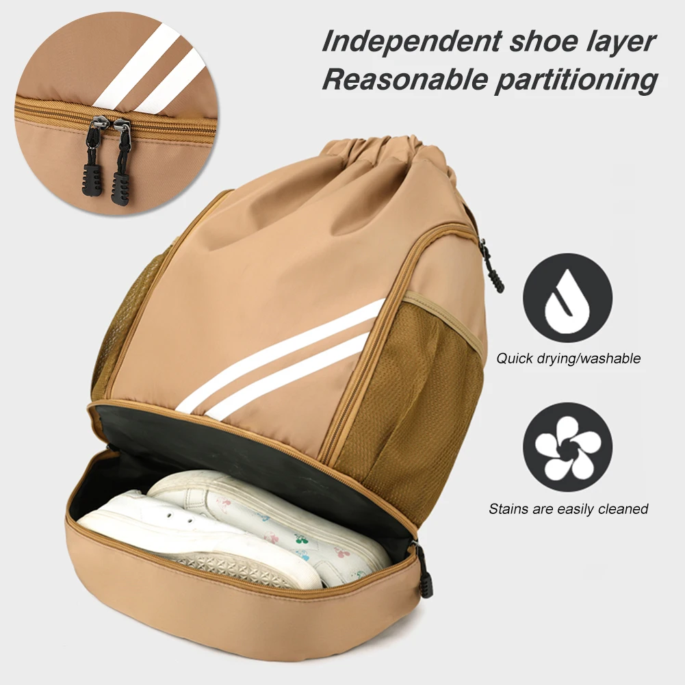 Comprar Bolsa de deporte para gimnasio con cordón Bolsa de fútbol de gran  capacidad Mochila deportiva ajustable con compartimento para pelotas y  compartimento inferior para zapatos impermeable