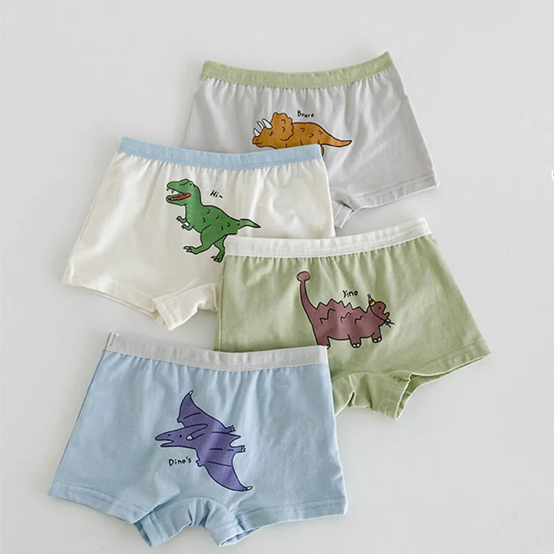 

Baby Boys Girls Underwear Children Cartoon Dinosaur Cotton Flat Corner Underwear Kids Four Seasons Shorts for 3T 4T 5T 6T 7T 8T