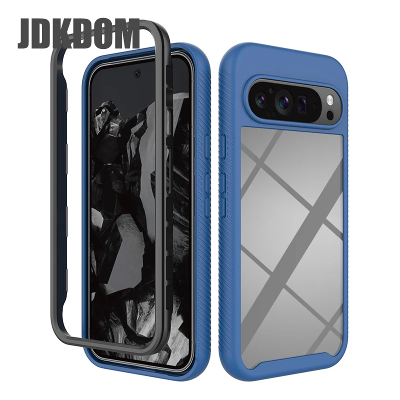 Coque Odeydo Antichoc Pour Google Pixel 8 – Noire Avec Support Et Protection Lentille – NEUF