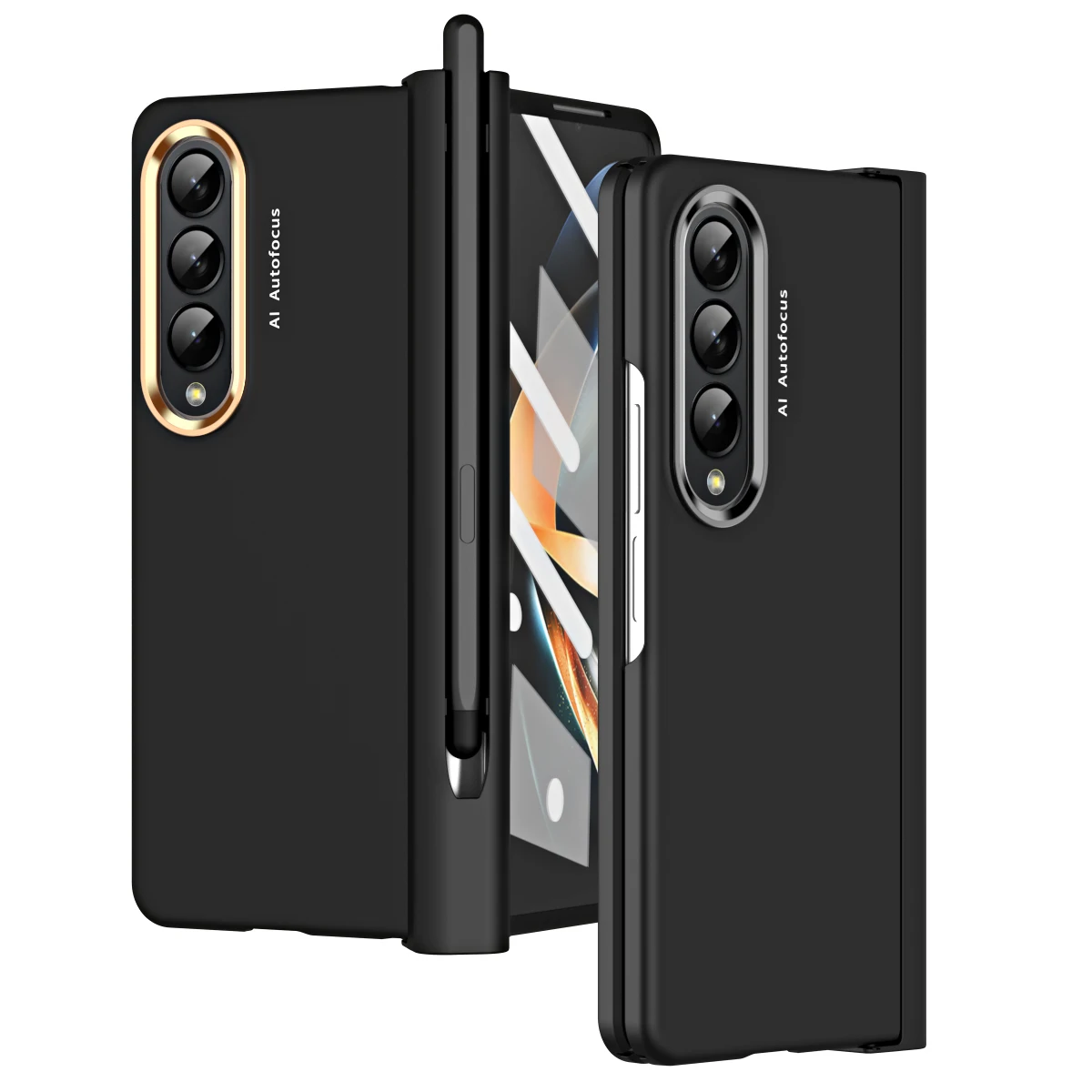 

with Touch Pen Hinge Case for Samsung Galaxy Z Fold 4 Case Pen Slot Front Screen Glass for Z Fold 4 5G Cover Full Capa