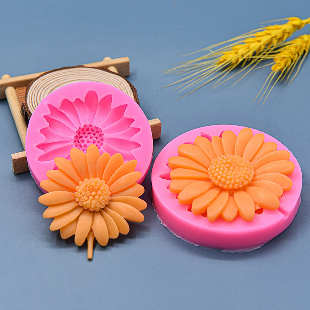 Soft Silicone Baking Mold Jewelry Casting DIY 3D Flower Shape Epoxy Resin Mold Daisy Soap Making Craft Candle Mould Home Decor