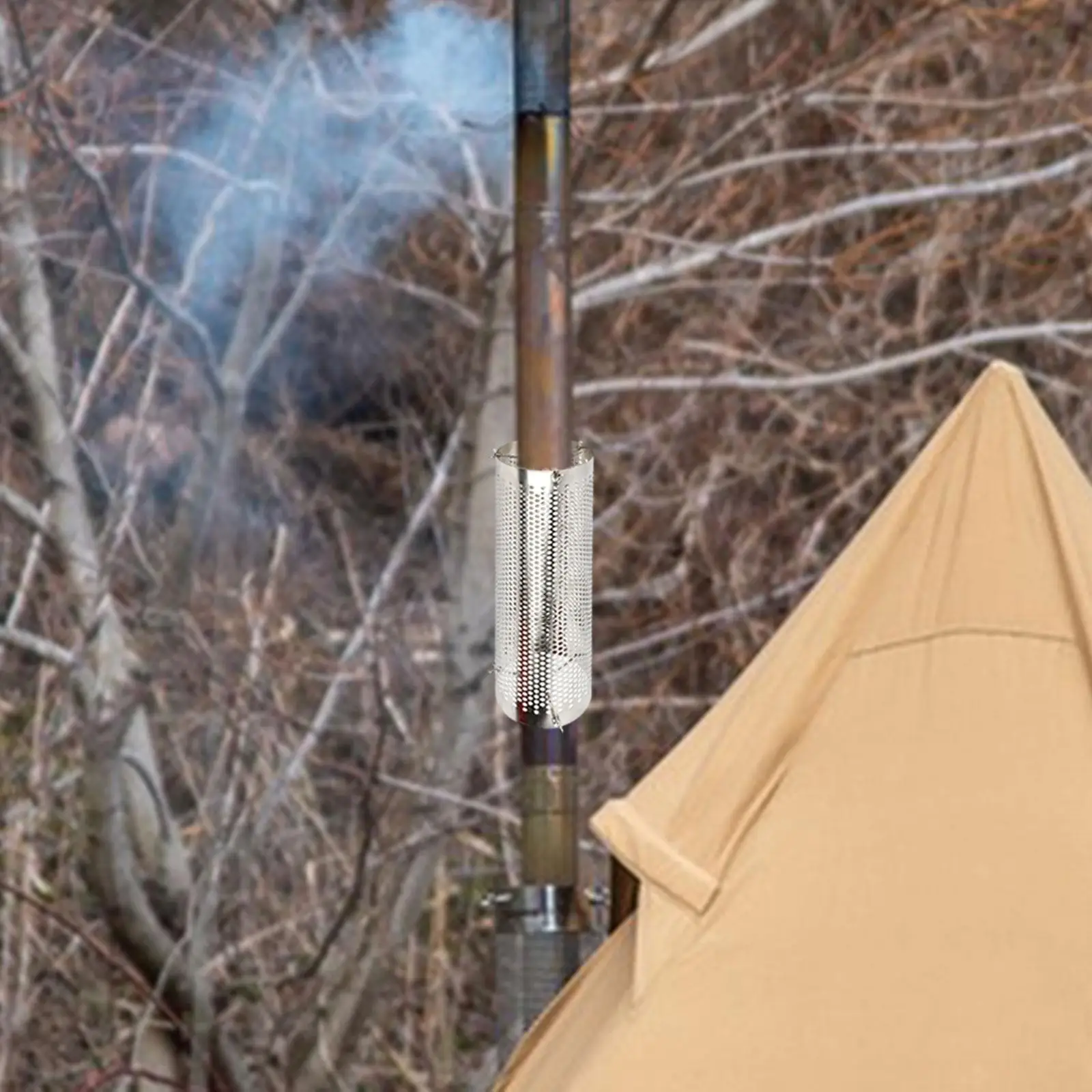 

Tent Stove Chimney Pipe Kit Exhaust Pipe Stainless Steel Chimney Mesh Guards