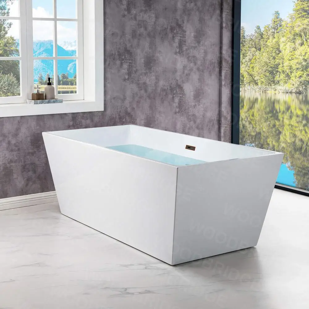 67" Oil-Rubbed Bronze Bathtub Non-Slip Design High Quality Acrylic Construction Chic Style Easy Clean & Maintenance Durable 3