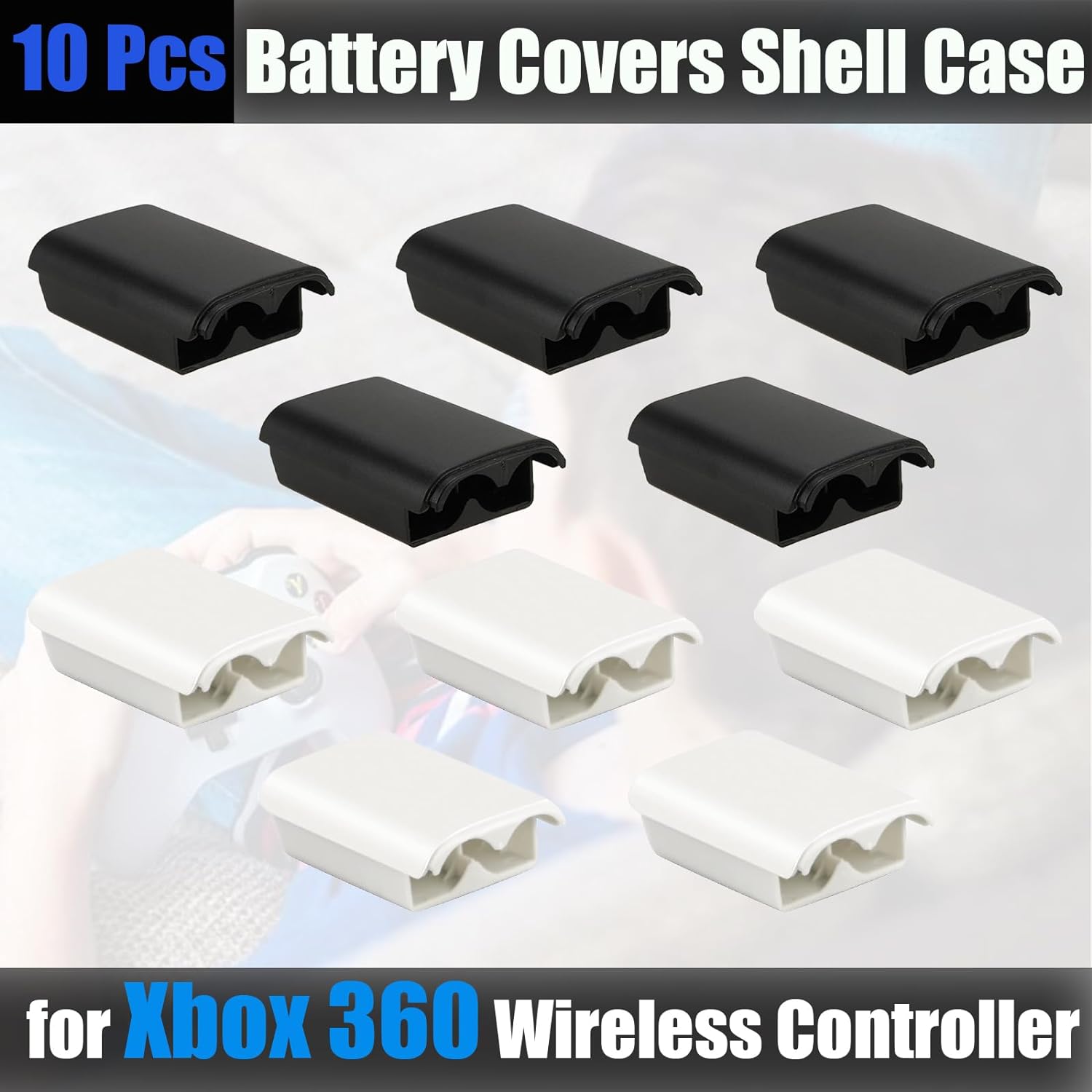 10pcs Game Battery Case for Xbox 360 Wireless Controller Rechargeable Battery Case Cover with Sticker Game Accessories