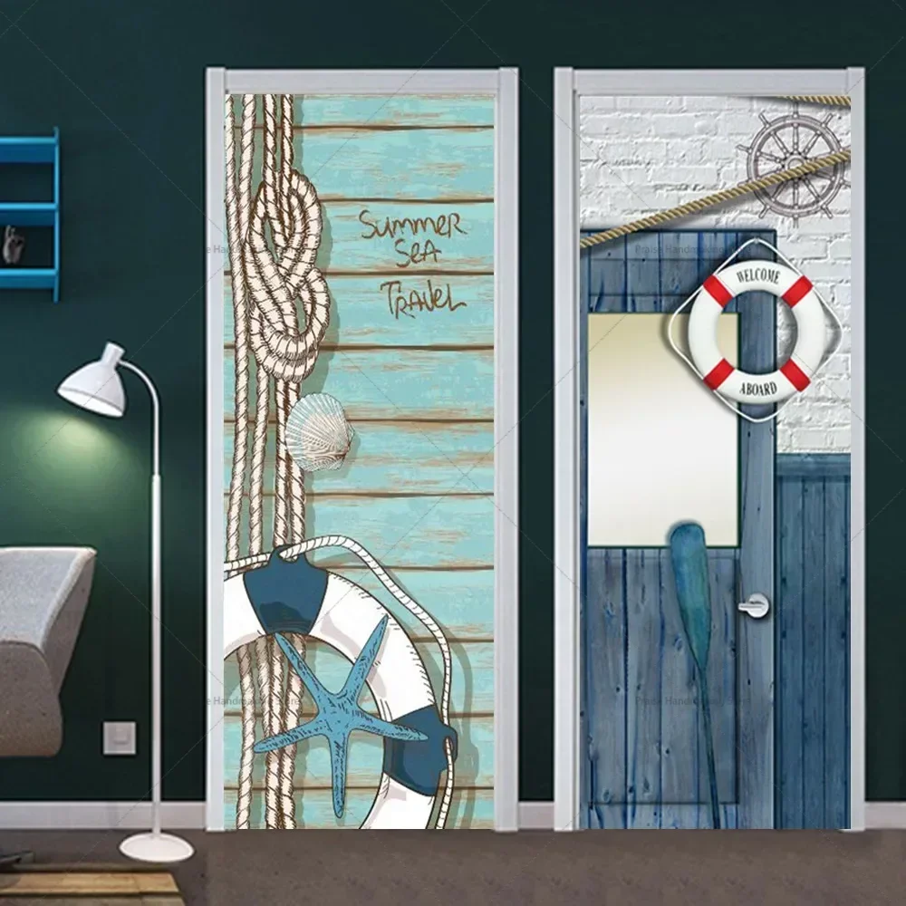 Marine Lifebuoy Boat Door Sticker Soggiorno Camera Da Letto Decorazione Murale Pvc Adesivo Autoadesivo Impermeabile Rimovibile