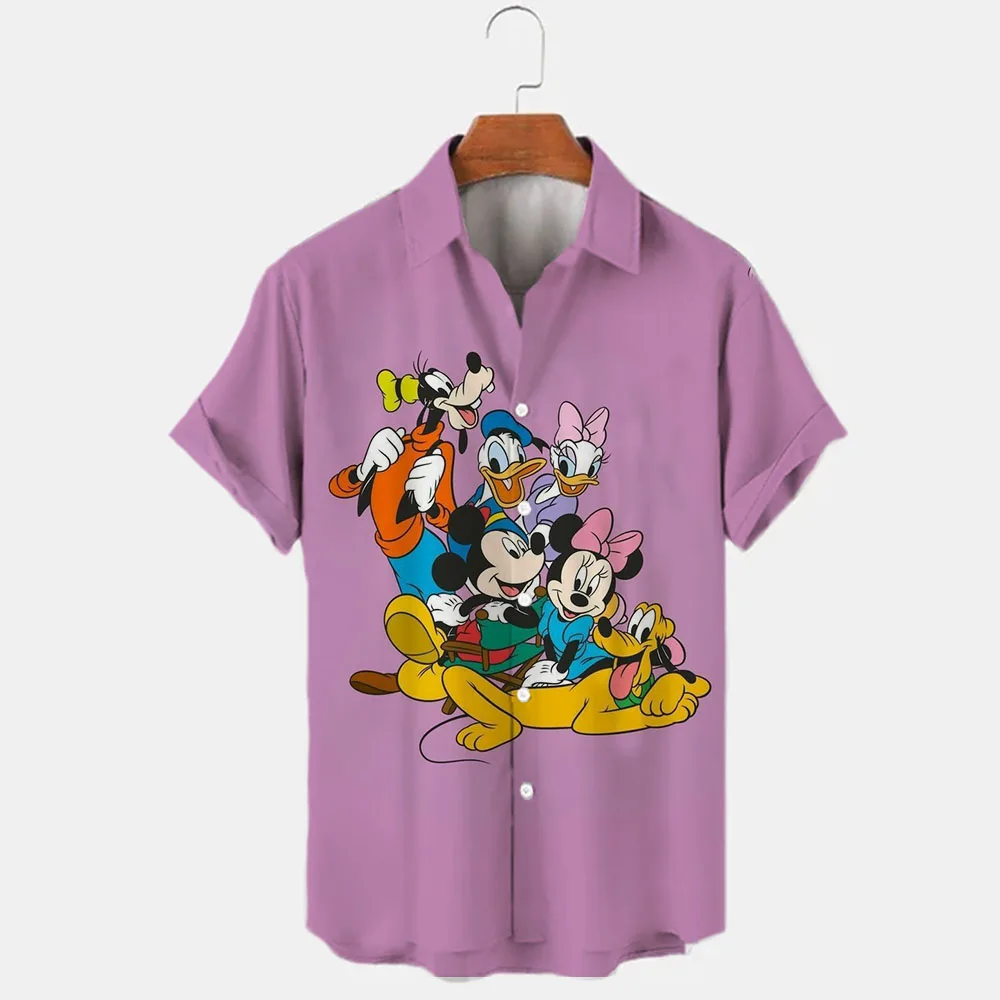 

2022 3D Printed Disney Donald Duck Mickey Mouse Floral Shirts Men's Shirts Summer Fashion Trend Vintage Boutique Tops