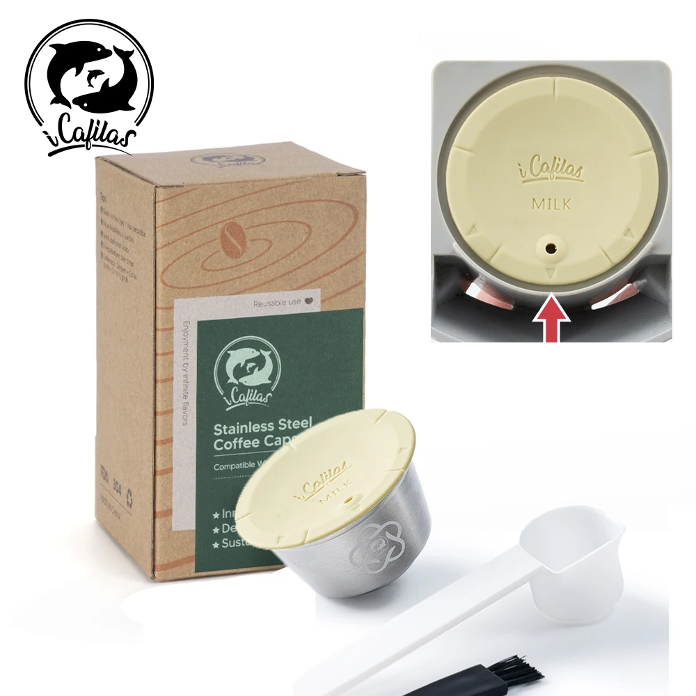 

Upgrade Version Five Petals Reusable Milk Capsule for Dolce Gusto Filter More Cream Coffee Refillable Maker Pods