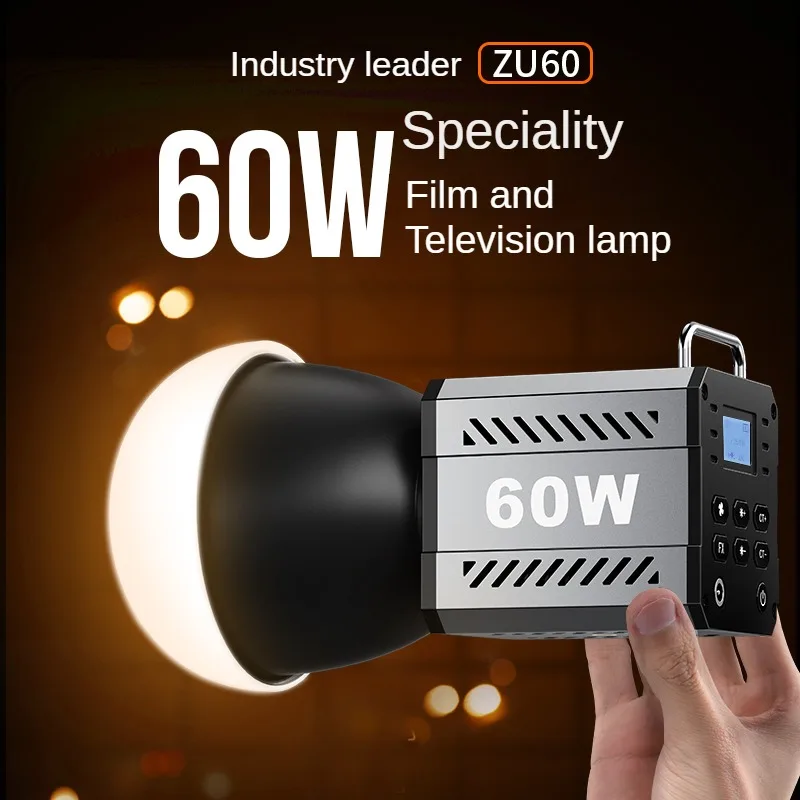 60W COB Video Dimmable Light 2700-7500K Photographic LED Light for Photo Studio Film Camera Shooting Livstreaming