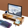 Wood Desk Organizer Home Office Desktop Storage Drawer Computer Holder With Lock 4