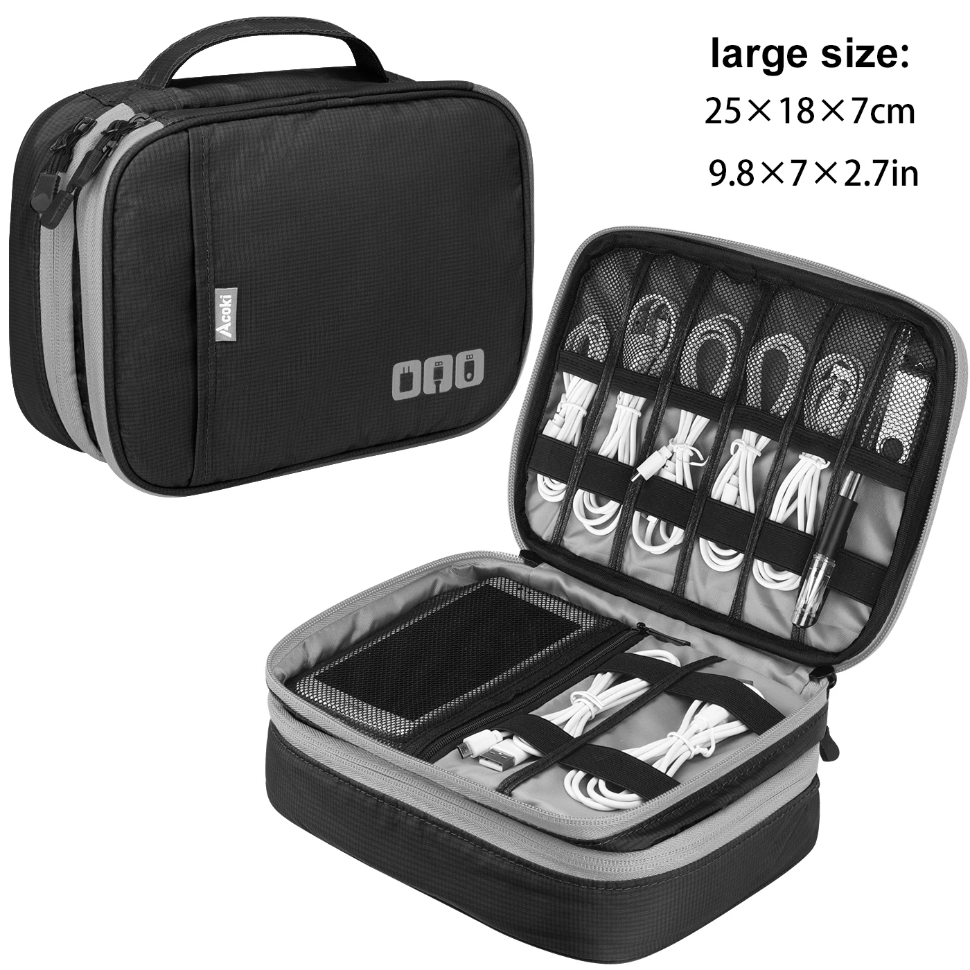 Portable Electronic Accessories Travel case,Cable Organizer Bag Gadget Carry Bag thumbnail 5