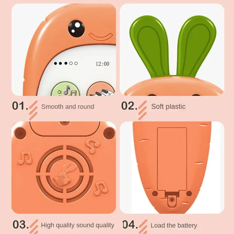 Baby Cell Phone Toy with Early Education & Music, Learning Educational Fake Phone for Kids, Sensory Toys for Toddlers Kids 4