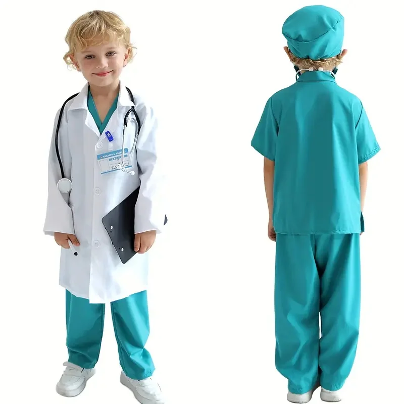 Costume de médecin ou de scientifique pour enfants, blouse de laboratoire blanche, déguisement pour filles et garçons Costume de médecin ou de scientifique pour enfants, blouse de laboratoire blanche, déguisement pour filles et garçons