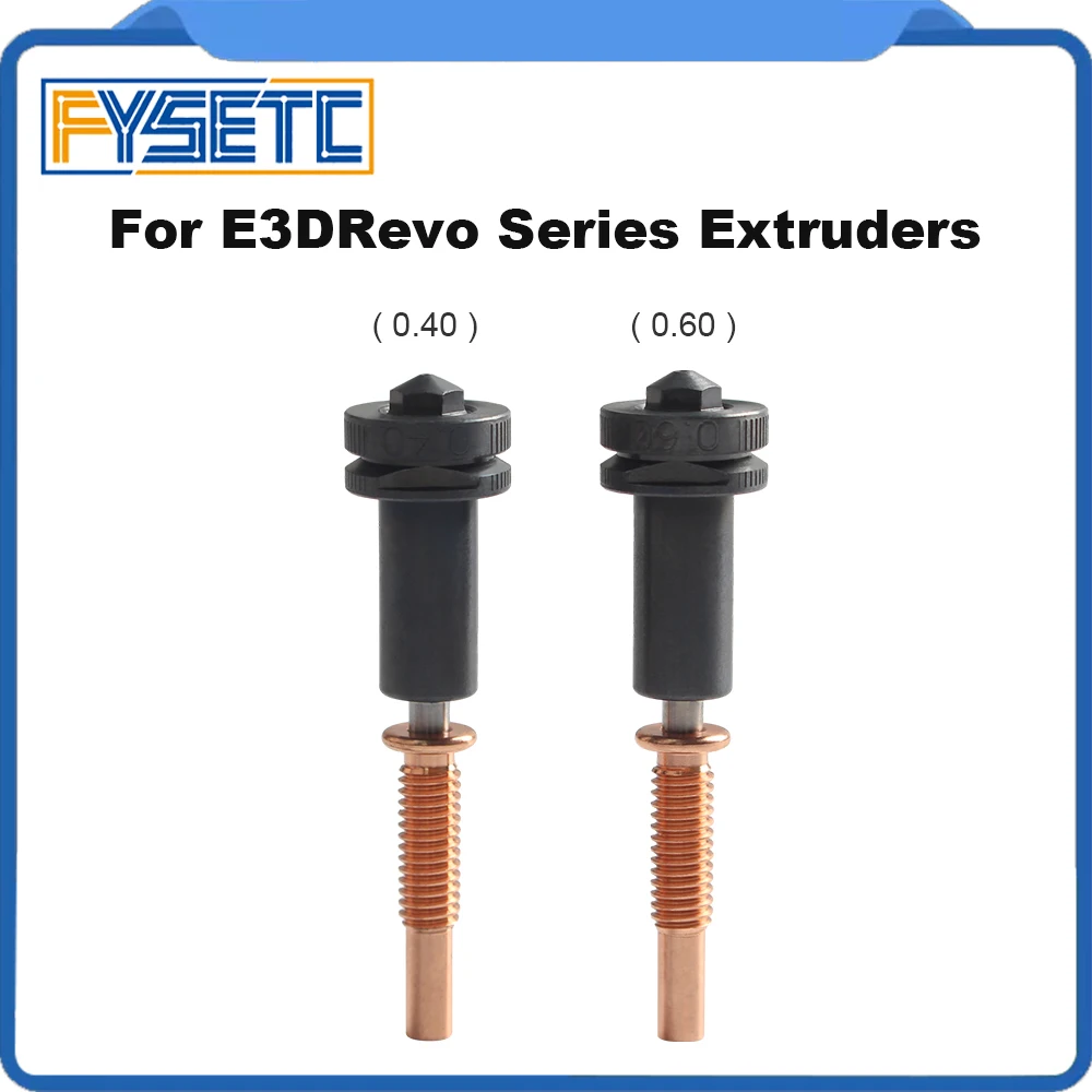 업그레이드된 표준 흐름 0.4mm/0.6mm 노즐 REVO 핫엔드용 경화 강철/구리/티타늄/TC4 재질