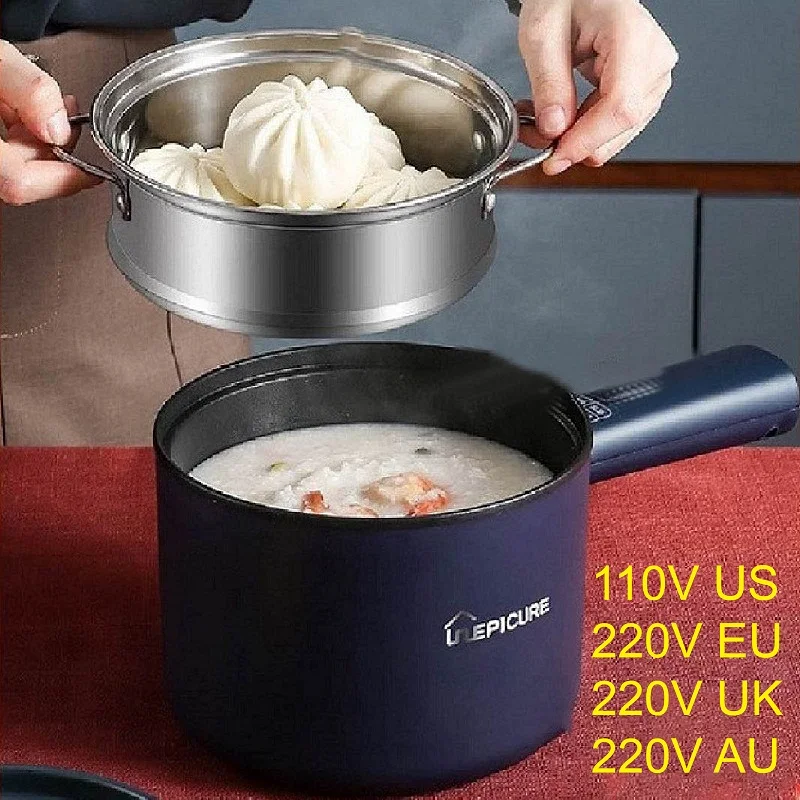 Electric Cooker Electric Rice Cooker 110V 220V Rice Cooker Multi-function Electric Heating Pot Dormitory Pot Cooking Electric Cooker Non-Stick Household 1.8L
