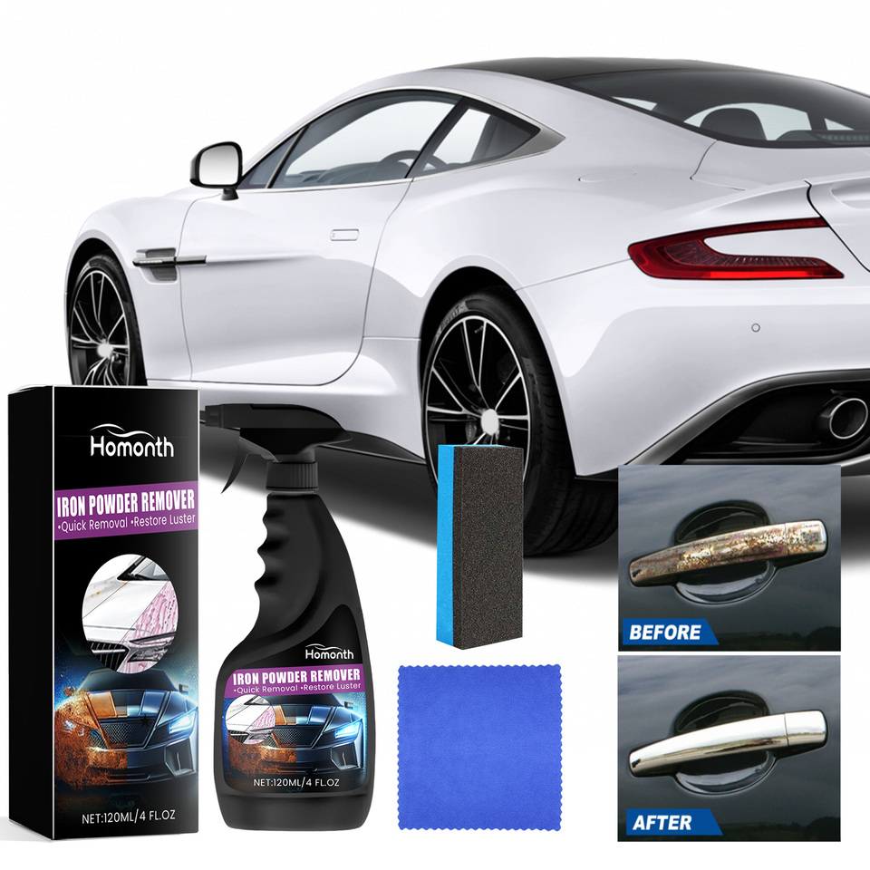 120ml Rust Remover Agent Spong Kit Car Detailing Maintenance Multi-Purpose Auto Accessories Anti-Rust Metal Chrome Rust Remover