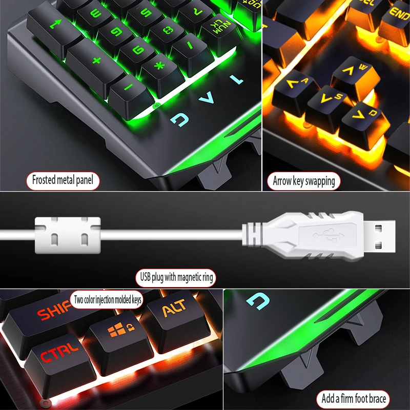 GX2 Wired Combination 104 Keys Mechanical Feel Keyboard and Mouse