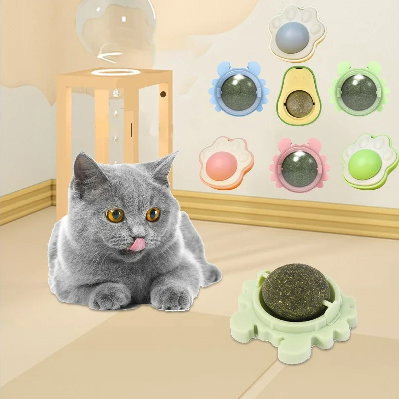 1/2/3/4 Pcs Avocado Catnip Wall Ball Cat Edible Catnip Toys Licking