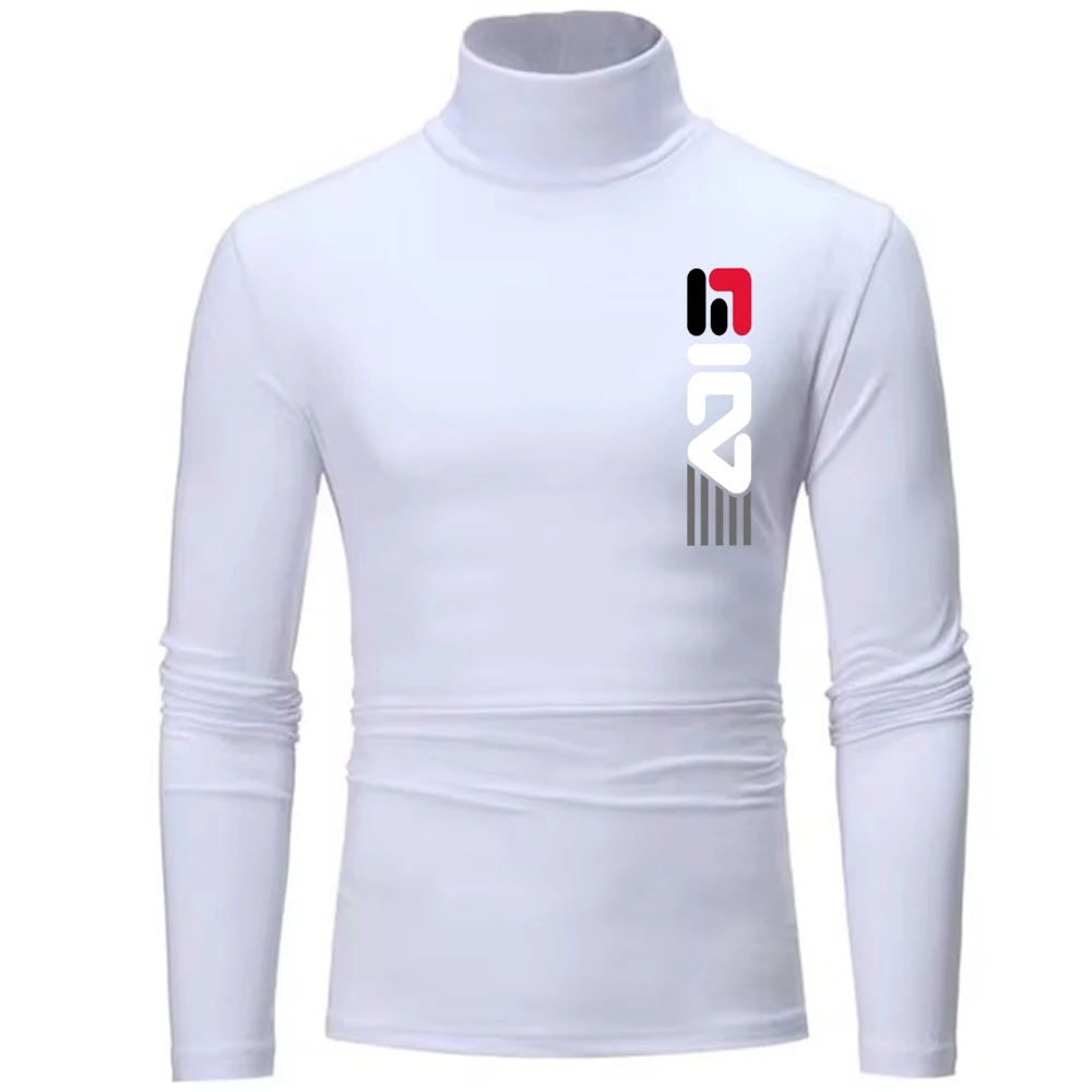 Warm underwear top Men's winter clothes Warm shirt Autumn men's winter tights high neck thin slim long-sleeved T-shirt