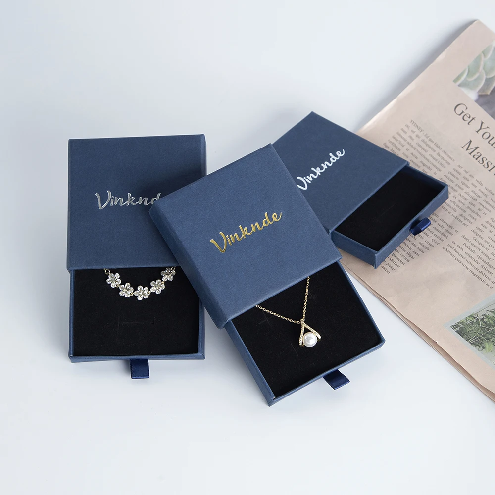 

50 Jewelry Drawer Storage Box Custom Logo Dustproof Earring Rings Necklaces Display Holder Case for Women Jewelry Organizer Box