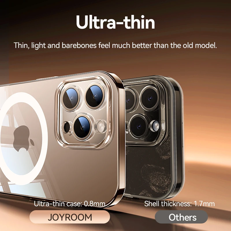 Joyroom Magnetic Anti-Yellow Transparent Phone Case - Slim & Wireless Charging Compatible Cover