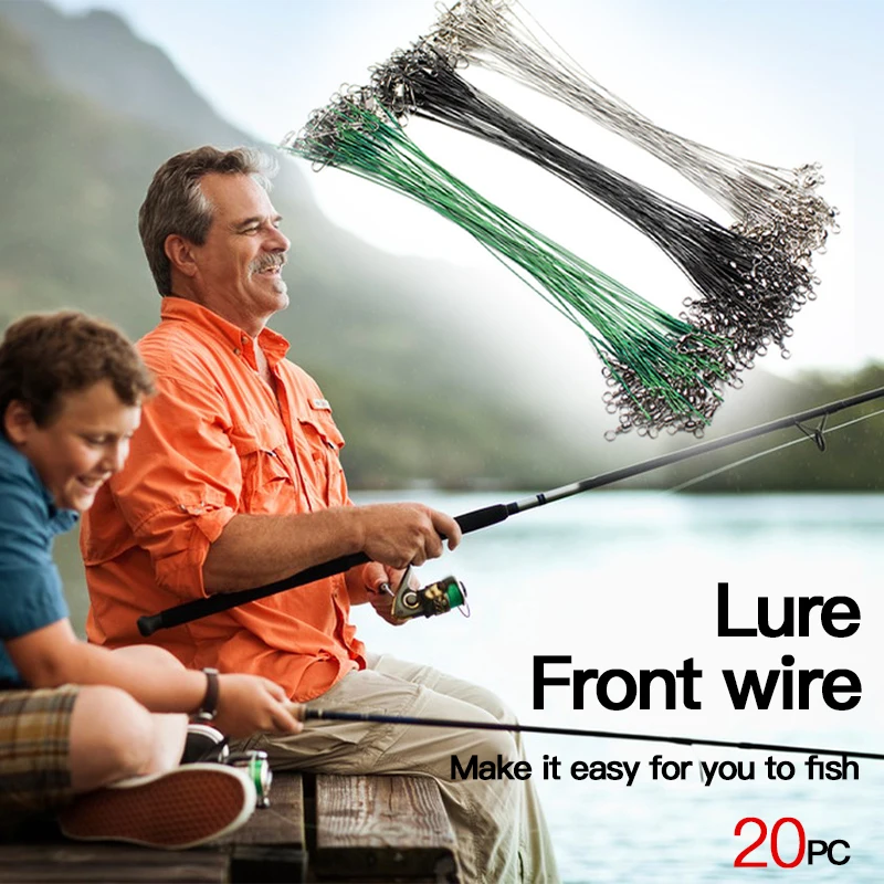 fishing accessories 10Pcs Steel Fishing Line Steel Wire Leader With Swivel Olta Fishing Accessory Lead Core Leash Leader Wire Tackle Pesca