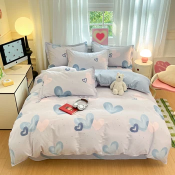3pcs 100% Cotton Bedding Set New Print Includes 1pc Duvet Cover and 2pcs Pillowcases Soft Comfortable and Breathable