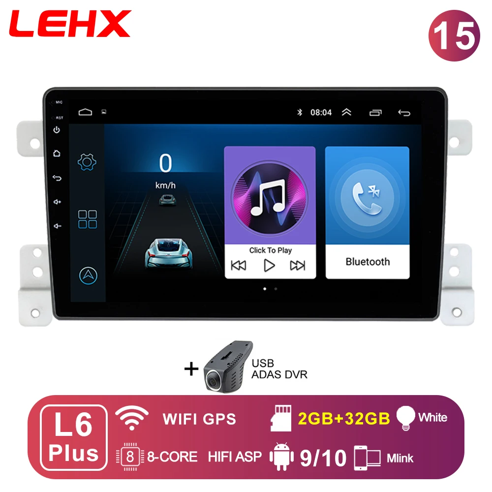 car with movie player LEHX L6Pro 2 DIN Android 10 Autoradio Car Radio Multimedia Video player For Suzuki Grand Vitara 3 2005 - 2015 Carplay gps dvd headrest blu ray player Car Multimedia Players