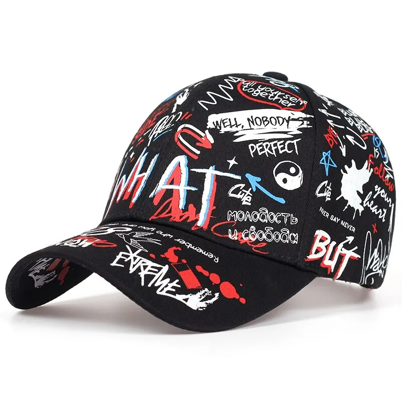Unisex Adjustable Letter Print Snapback Hat - Casual Outdoor Baseball Cap with Sunscreen Protection