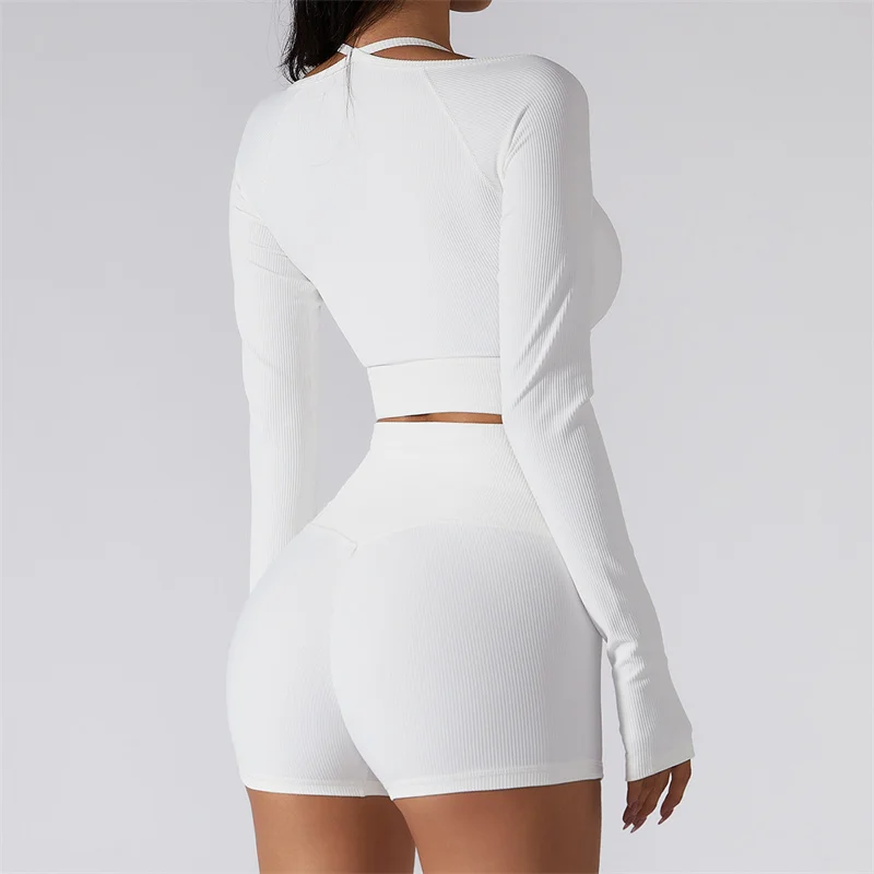 Summer Seamless Yoga Set Women Sports Suits Quick Drying Slim Fit Workout Bra Cropped Sports High Waist  Legging Fitness Wear