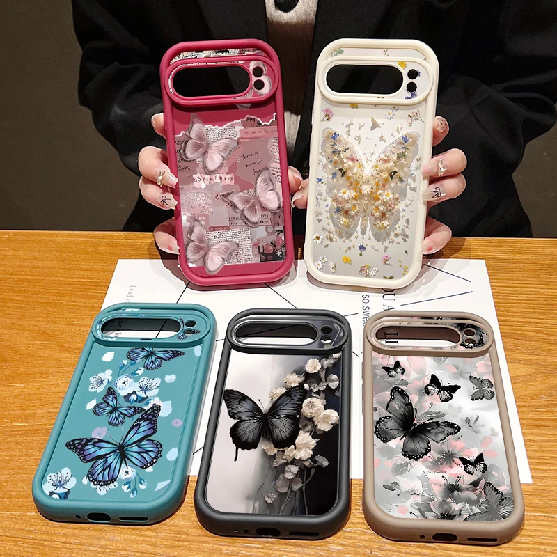 Butterfly Flower Pattern Shockproof Phone Case - Soft TPU Silicone Cover