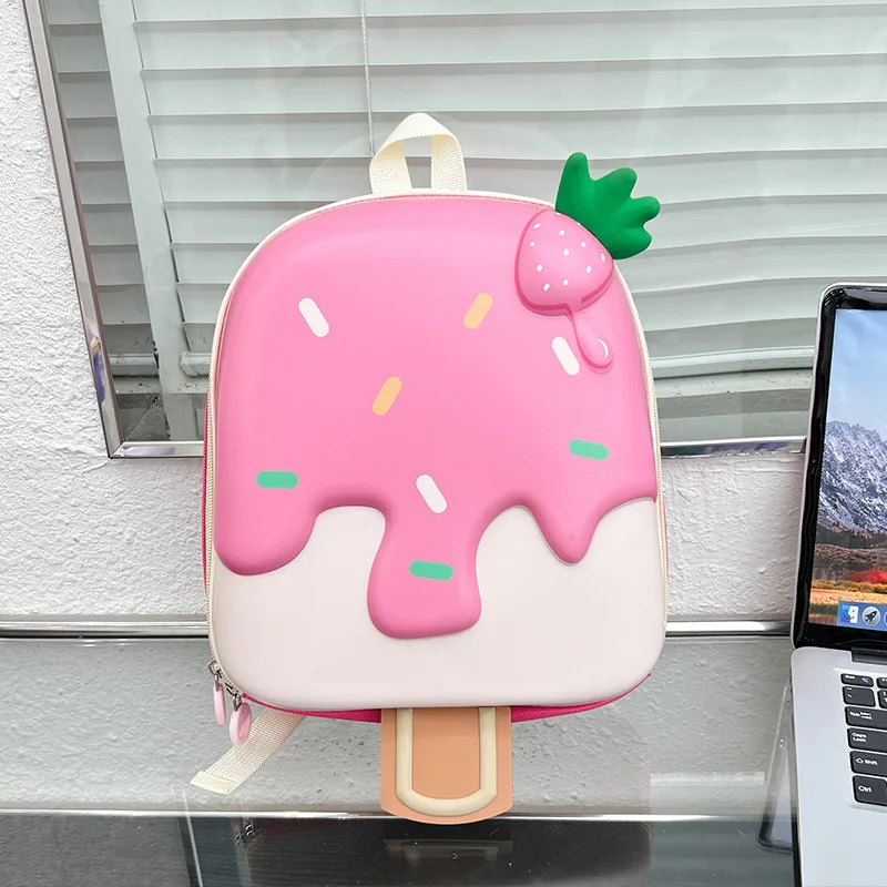2024 New Korean Version Ice cream Shape Children's Backpack Kindergarten Schoolbag 3-5 Years Old Boys Girls Cute Children Bag 4