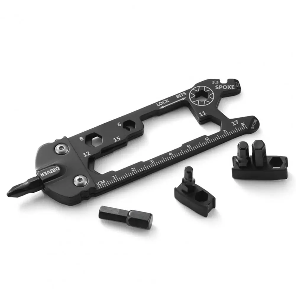 16 In 1 Portable Stainless Steel Screwdriver Wrench Ruler Multi-function MTB Mountain Cycling Spanner Bicycle Repair Tool Set