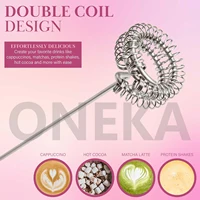 ONEKA mousseur à lait fabricant de mousse à main pour Latte Mini fouet café Cappuccino Frappe Matcha chocolat chaud batteur à oeufs mélangeur de boissons 2